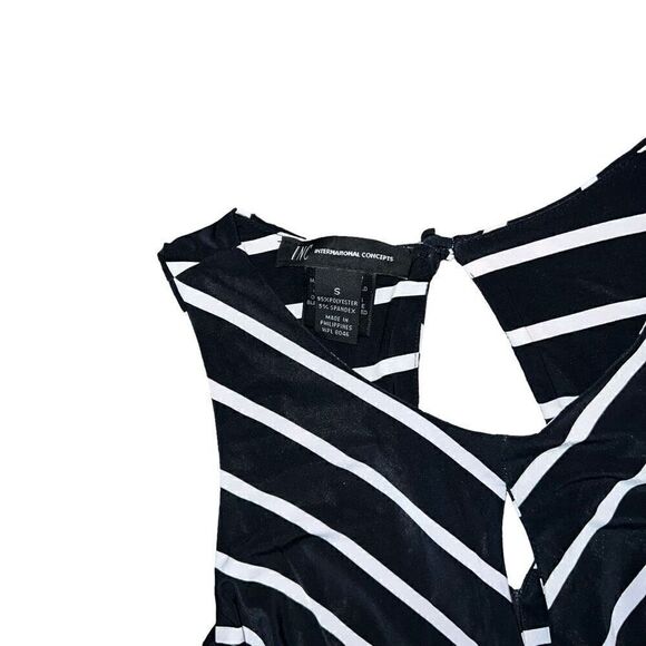 INC INTERNATIONAL CONCEPTS Black Striped Sleeveless Maxi Dress Sz S - Picture 3 of 8
